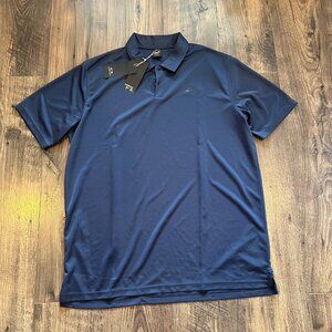 NEW Men's Oakley Icon Polo Shirt Athletic Collared Logo XXL Hydrolix Blue NWT
